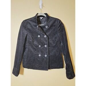 J. Jill Corduroy Black Button Up Jacket Women's Size XS Whimsygoth Grunge Vampir